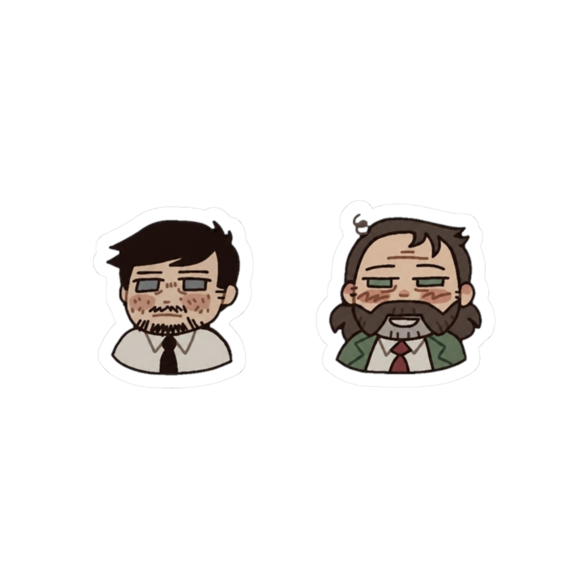 Jean and Harry Disco Elysium UGLYYYY stickers - alternate angle 3, merchandise